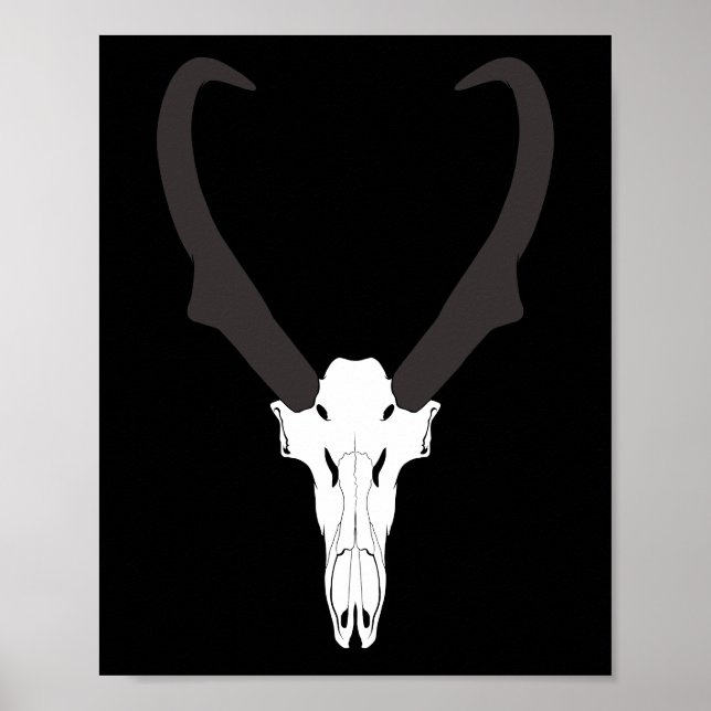 Póster Customizable Pronghorn Skull (Frente)