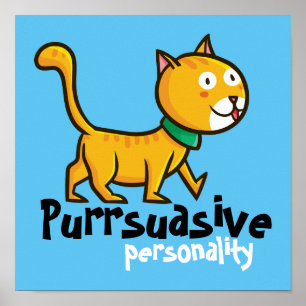 Póster Customizable Purrsuasive Persoanlity