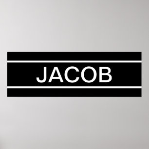 Póster Customizable Text   Bold Modern Black & White