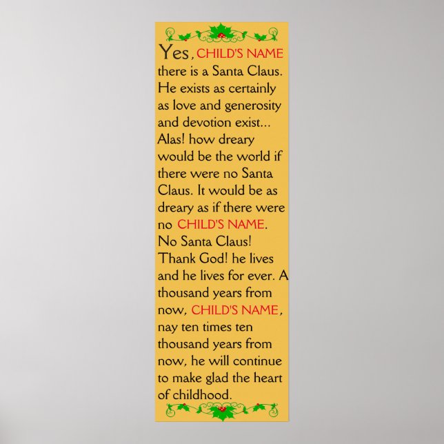 Póster CUSTOMIZABLE Yes! There is a Santa Claus poster! (Frente)