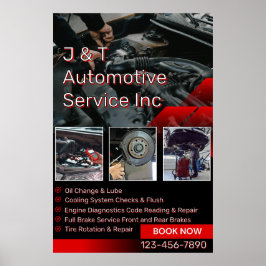 Póster Customize Auto Repair Garage Service List With Log