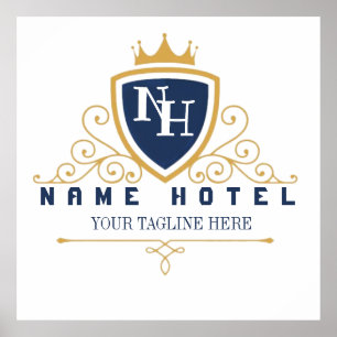 Póster Customize Luxury hotel business company LOGO