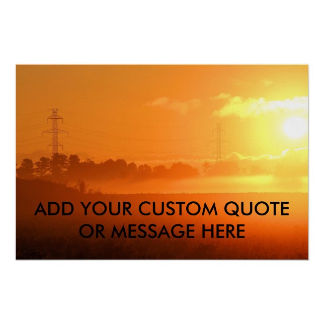 Póster Customize Quote Morning Sunrise with Fog (Anverso)