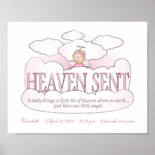 Póster Customized Heaven Sent Angel Girls Room Wall Art
