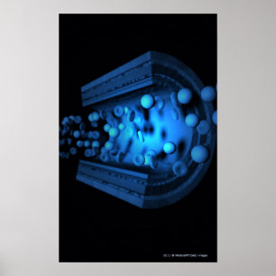 Póster Cut view of blood cells in an artery