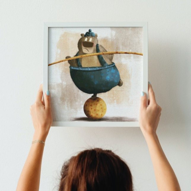 Póster Cuta acuarela Acrobat Bear Ball Niños Nurseria (Subido por el creador)