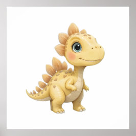 Póster Cuta acuarela Dinosaurios Poster de bebé