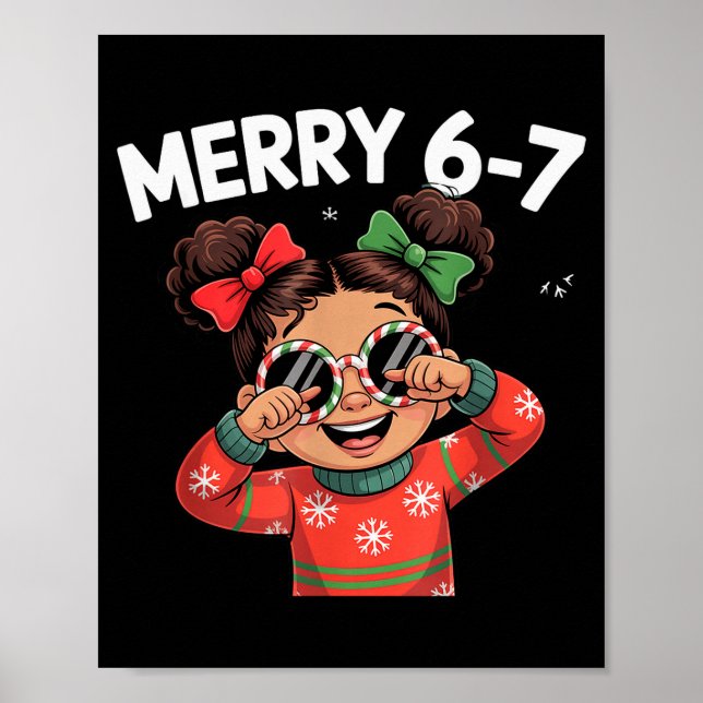 Póster Cute 6 7 Six Seven Meme Christmas Women Men Kids  (Frente)