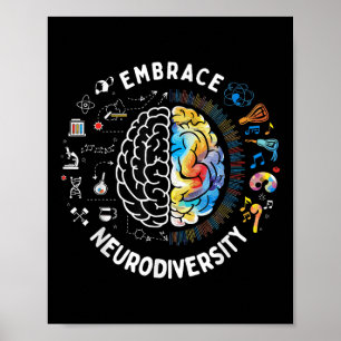 Póster Cute Abrazo Neurodiversidad Autismo Conciencia Asd