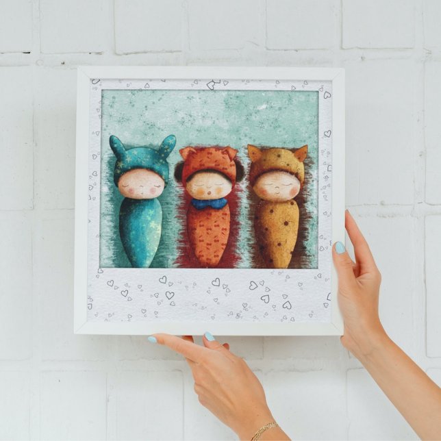 Póster Cute acuarela Recién Nacidos Bebés que duermen Nur (Subido por el creador)