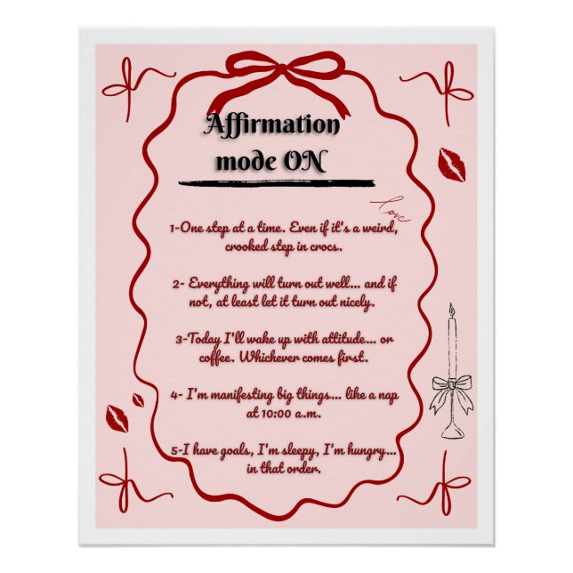 Poster cute affirmations funny aesthetic mindset (Anverso)