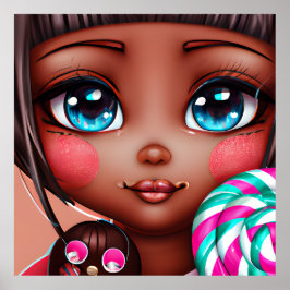 PÓSTER CUTE AFRO CHICA POSTER