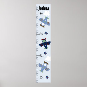 Póster Cute Airplane Growth Chart Manténgase a 8x44!