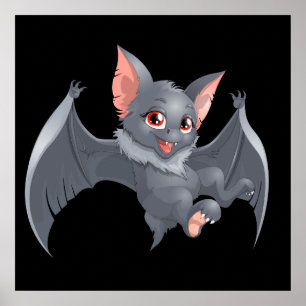 Póster Cute animado Bat