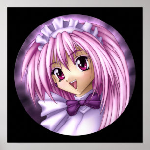 Póster Cute Anime Chica Maid