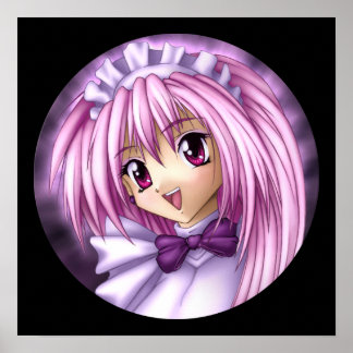 Póster Cute Anime Chica Maid