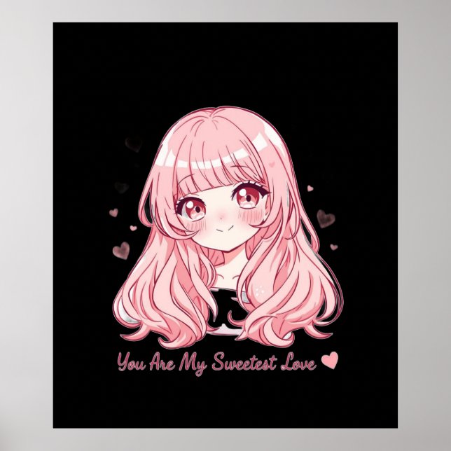 Póster Cute Anime Valentine Sweatshirt (Frente)
