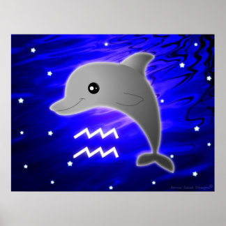 Póster Cute Aquarius Zodiac