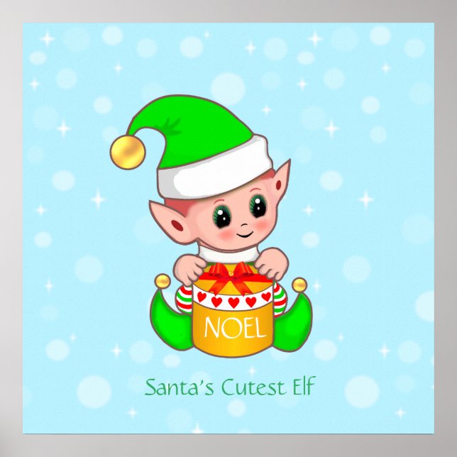 Póster Cute ayudante de Santa navideño (Frente)