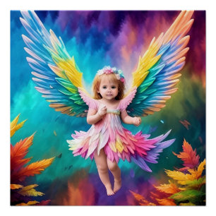 Póster Cute Baby Angel Wings Art-38424
