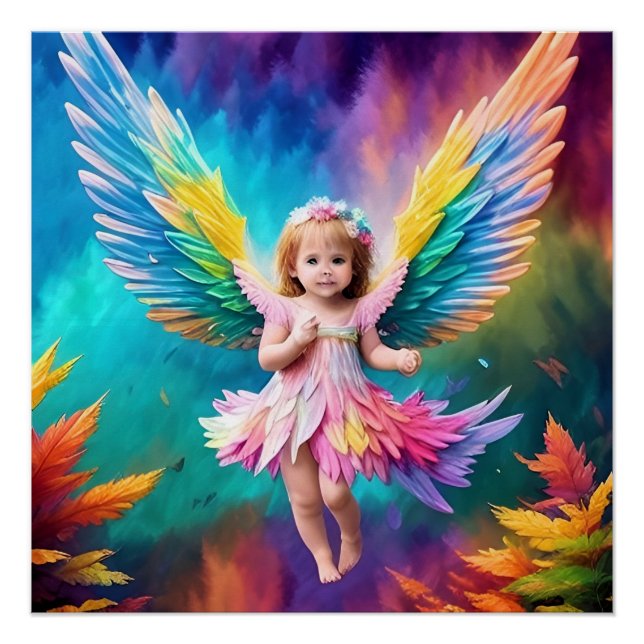 Póster Cute Baby Angel Wings Art-38424 (Anverso)