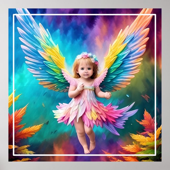 Póster Cute Baby Angel Wings Art-38424 (Frente)