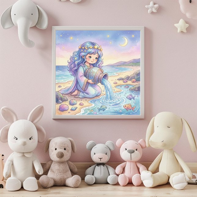 Póster Cute Baby Aquarius Zodiac Wall Art Poster (Subido por el creador)
