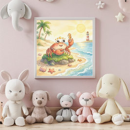 Póster Cute Baby Cancer Zodiac Wall Art Poster