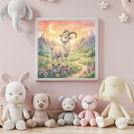 Póster Cute Baby Capricorn Zodiac Wall Art Poster
