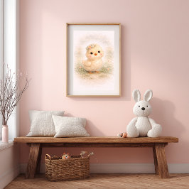 Póster Cute Baby Chick Neutral Nursery Kids Room