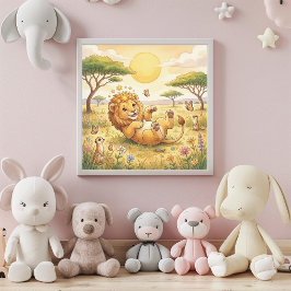 Póster Cute Baby Leo Zodiac Wall Art Poster