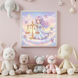 Póster Cute Baby Libra Zodiac Wall Art Poster