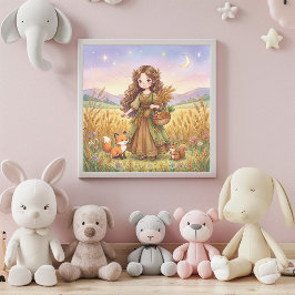 Póster Cute Baby Virgo Zodiac Wall Art Poster