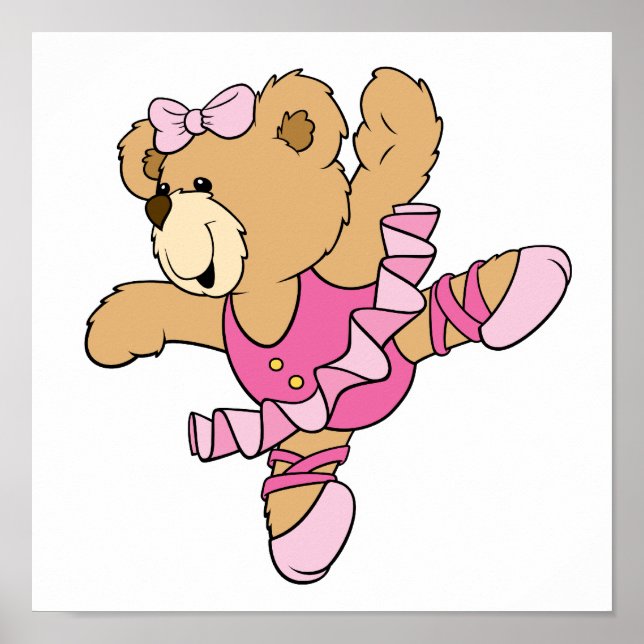 Póster Cute Ballerina Bear (Frente)