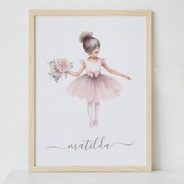 Poster Cute Ballerina Kid Dormitorio Decoración Ac