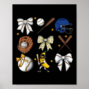 Póster Cute Bananas Coquette Bow Banana Para Niños Hombre