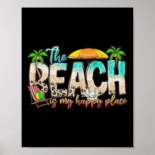 Póster Cute Beach es mi lugar feliz para hombres mujeres