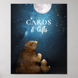 Póster Cute Bear Over The Moon Cards Gifts
