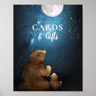 Póster Cute Bear Over The Moon Cards Gifts