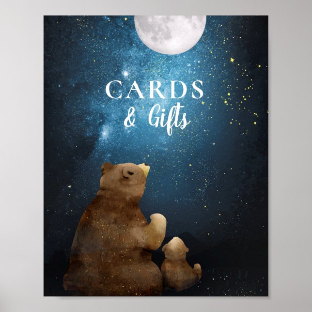 Póster Cute Bear Over The Moon Cards Gifts (Frente)