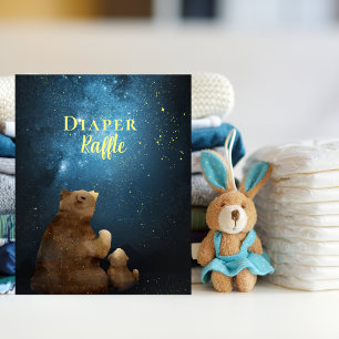 Póster Cute Bear Twinkle Little Star Diaper Raffle