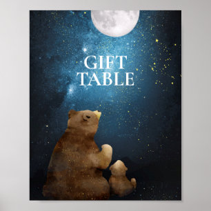 Póster Cute Bear Twinkle Little Star Gift Table