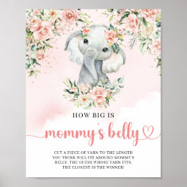 Póster Cute bebé elefante sonrojarse Qué grande es el vie