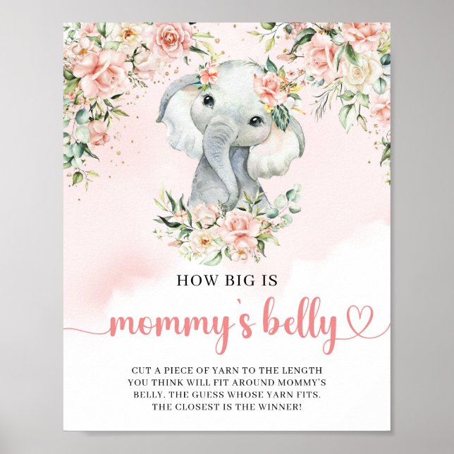 Póster Cute bebé elefante sonrojarse Qué grande es el vie (Frente)