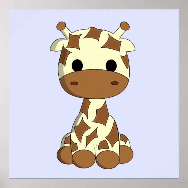 Póster Cute bebé girafa personalizado de guardería (Frente)