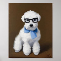 Cute Bichon Frisé Viendo Gafas