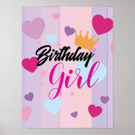 Póster Cute birthday poster for little girls