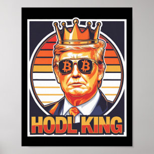 Póster Cute Bitcoin Rey Trump Cripto Sombra Futuro De Mo