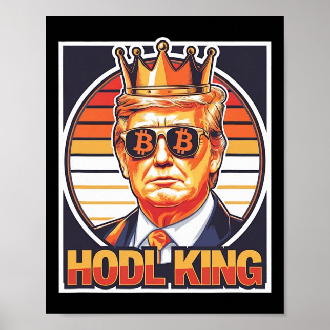 Póster Cute Bitcoin Rey Trump Cripto Sombra Futuro De Mo (Frente)