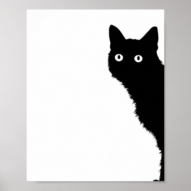 Póster Cute Black Cat Side Look Poster for Cat Lovers (Frente)